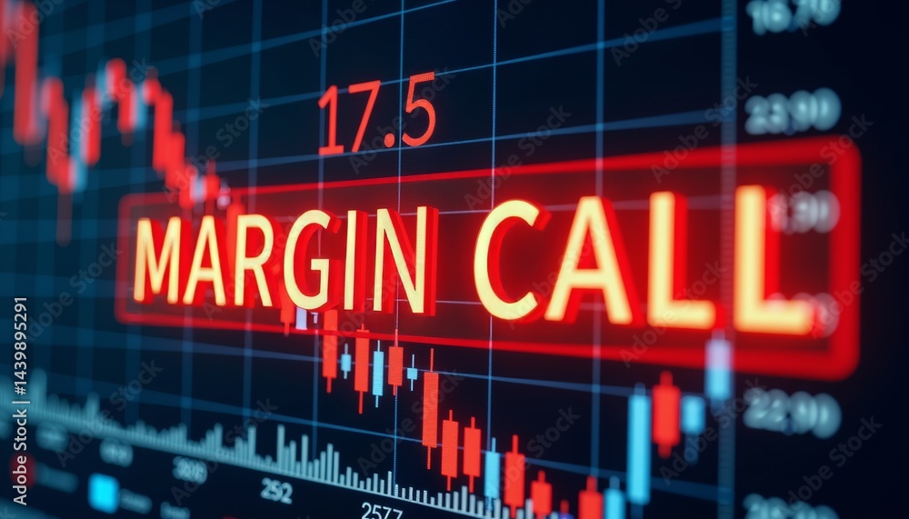 Obraz premium Urgent margin call notification with stock data visualization, financial alert