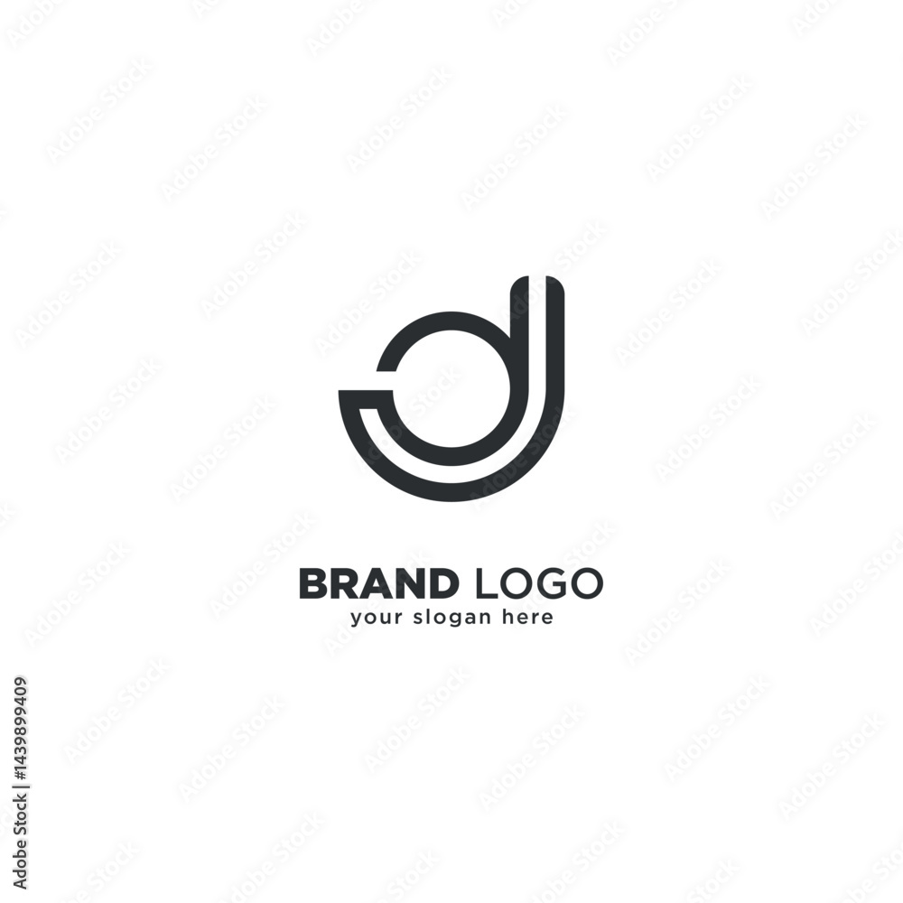 Modern Unique Letter J and D Monogram Logo with White Background. Modern Unique Letter J and D Monogram Logo with White Background.