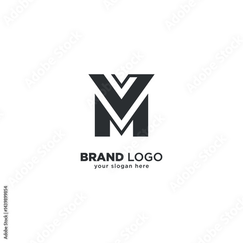 Free Download Modern Unique Letter M and V Monogram Logo with White Background. - GFXLoad