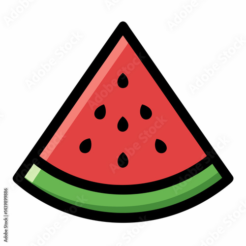 Colorful Watermelon Slice Icon Vector Design for Refreshing Snacks