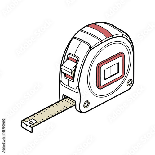 Digital tape Measure, White background