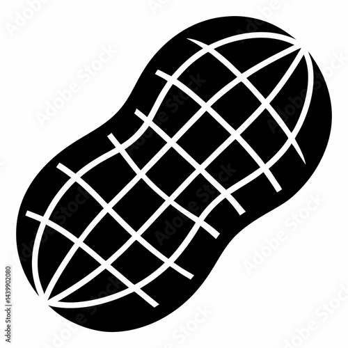 Black Peanut Icon Vector Design for Culinary and Snack Themes
