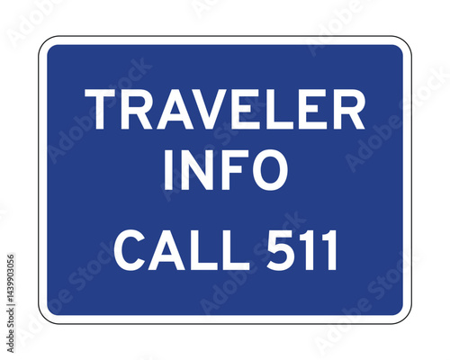 Traveler Information Indication Traffic Sign for Accessing Road and Travel Updates – High Quality Vectorial Stock Road Sign