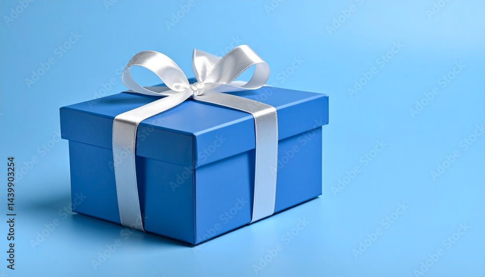 blue gift box with ribbon blue gift box with ribbon