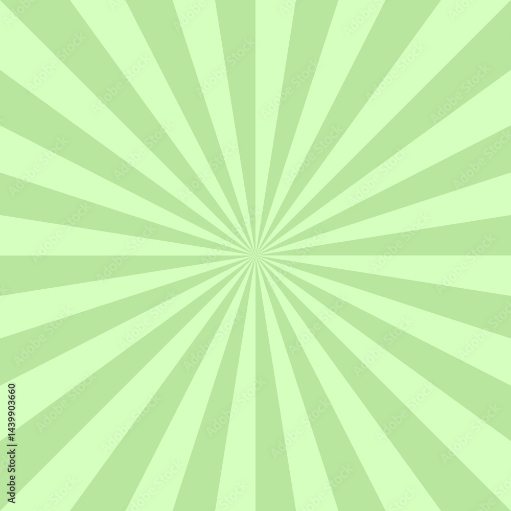 Green striped abstract cartoon background. Bright radial sunburst lines vector illustration. Retro geometric pattern for modern design and decoration Green striped abstract cartoon background. Bright radial sunburst lines vector illustration. Retro geometric pattern for modern design and decoration