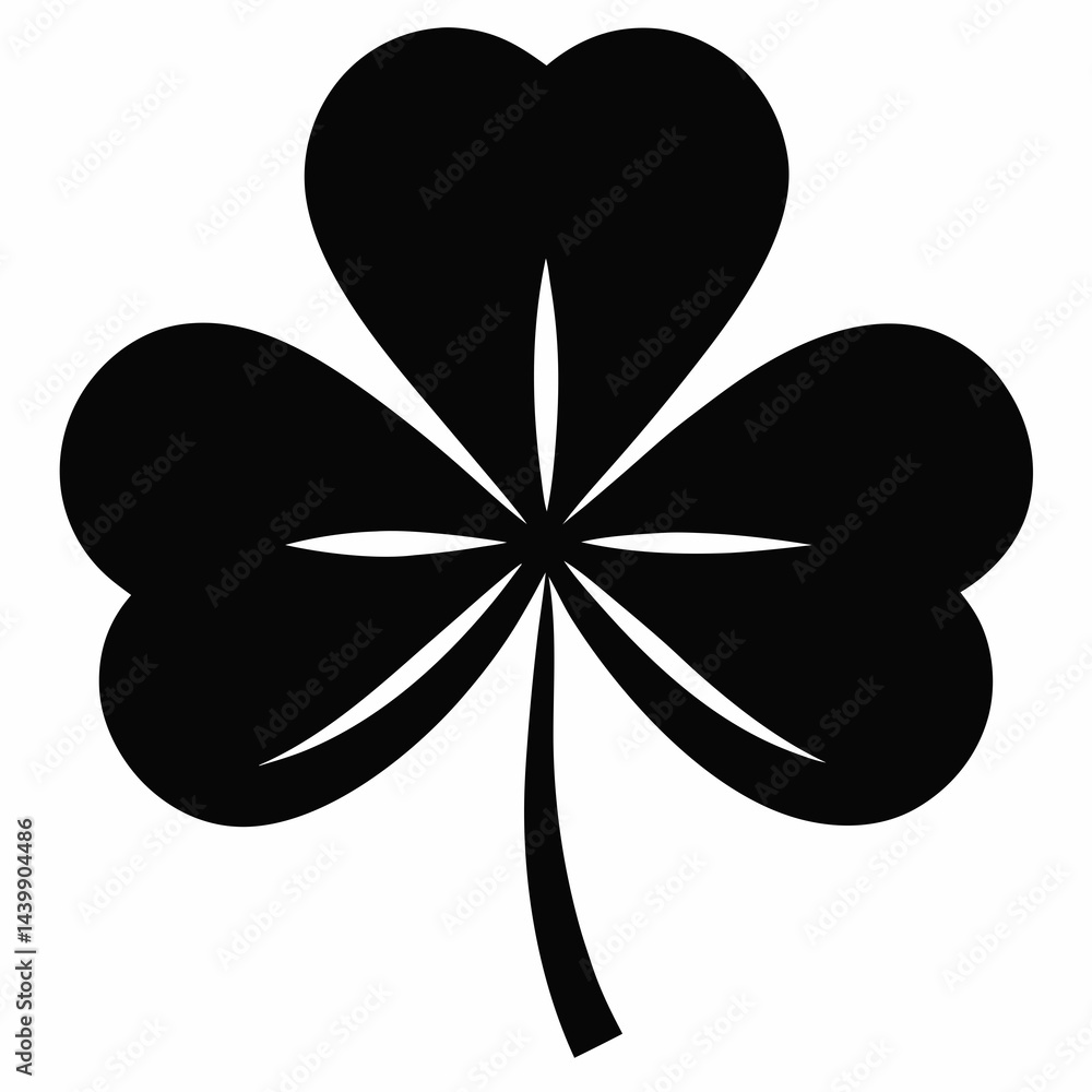 Black Clover Icon Vector Design for Luck and Good Fortune Black Clover Icon Vector Design for Luck and Good Fortune