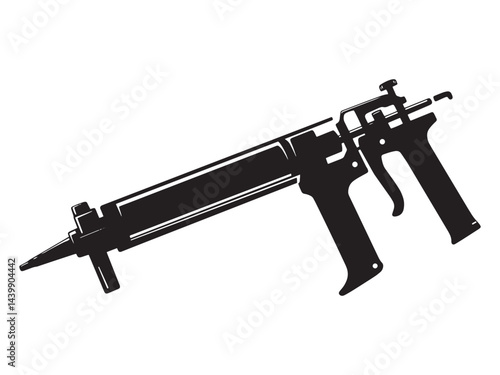 Caulking Gun Tool Silhouette Vector Illustration for Sealing and Construction Work