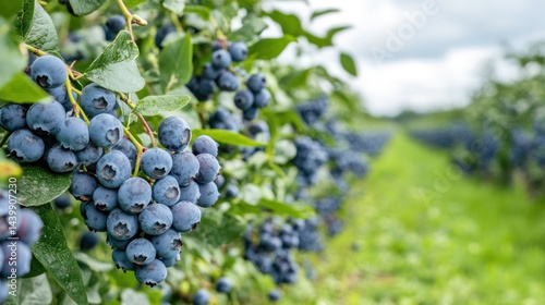 Wallpaper Mural Lush blueberry orchard, showcasing ripe fruit and verdant row arrangement Torontodigital.ca