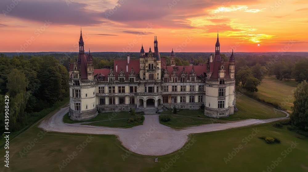 Fototapeta premium Beautiful cultural architecture of a historic castle in the countryside