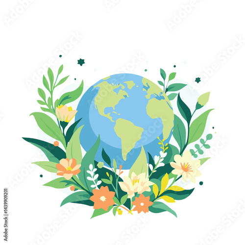 earth with leaves