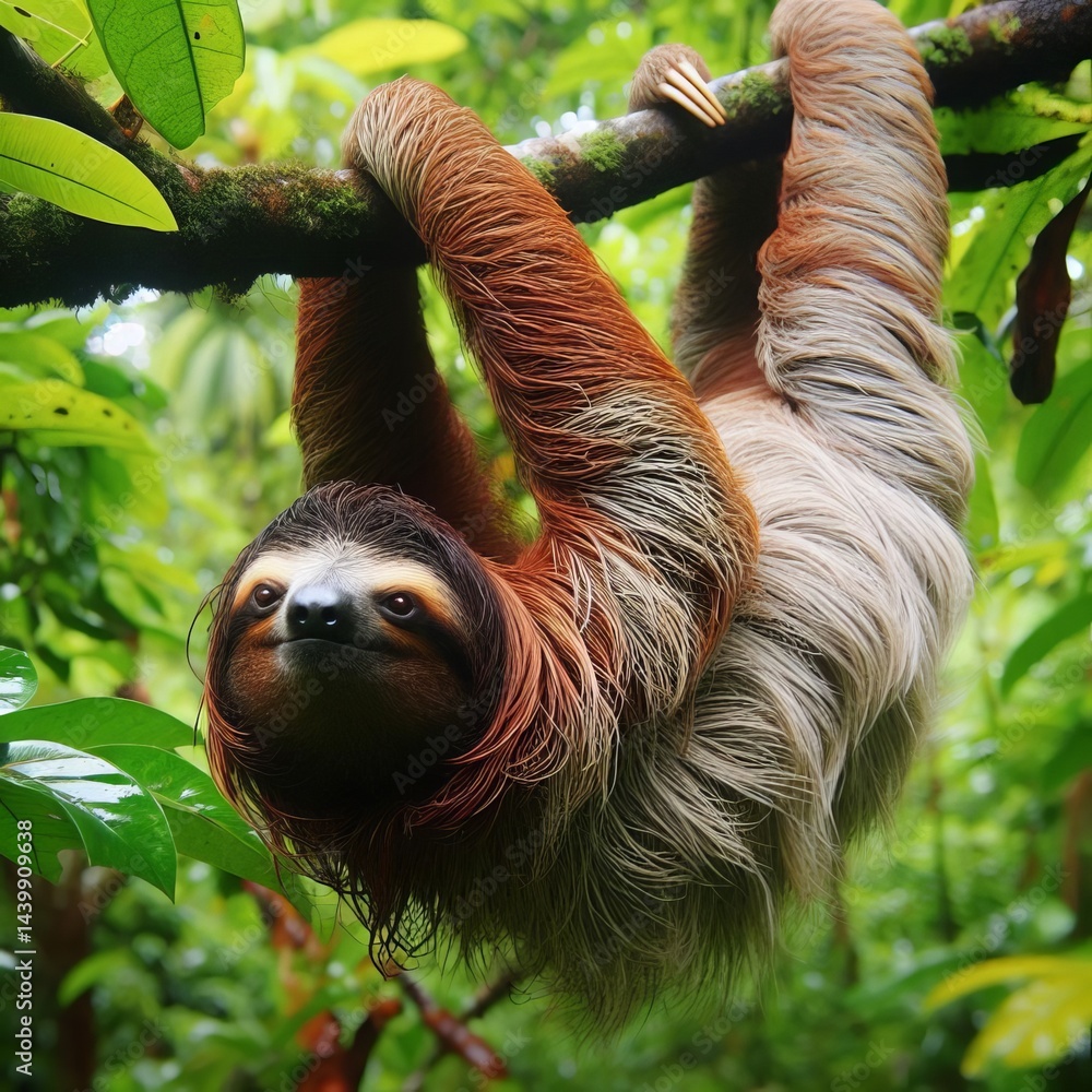 Fototapeta premium Sloth blending with the foliage