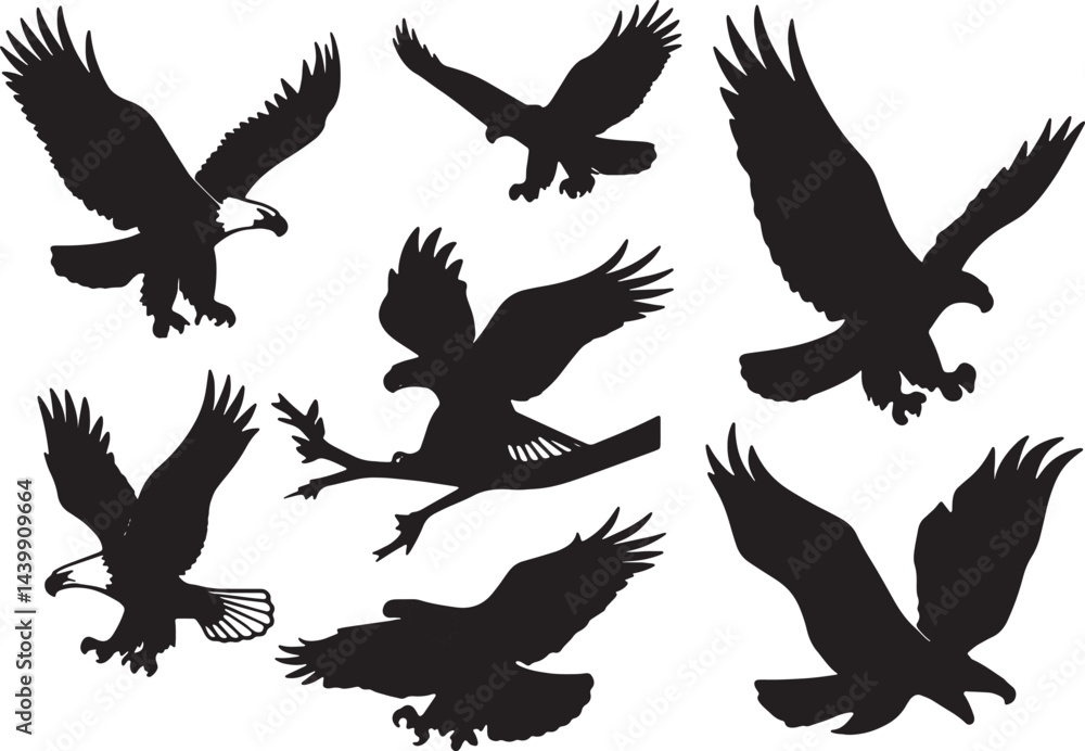 Obraz premium vector silhouettes of birds