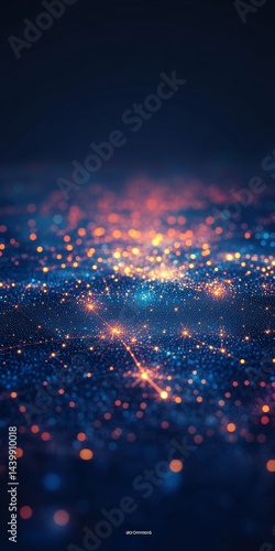 Obraz na płótnie Vaporwave Abstract Background With Bright Bokeh Lights, Blur, And A Dreamy, Ethereal Quality w salonie