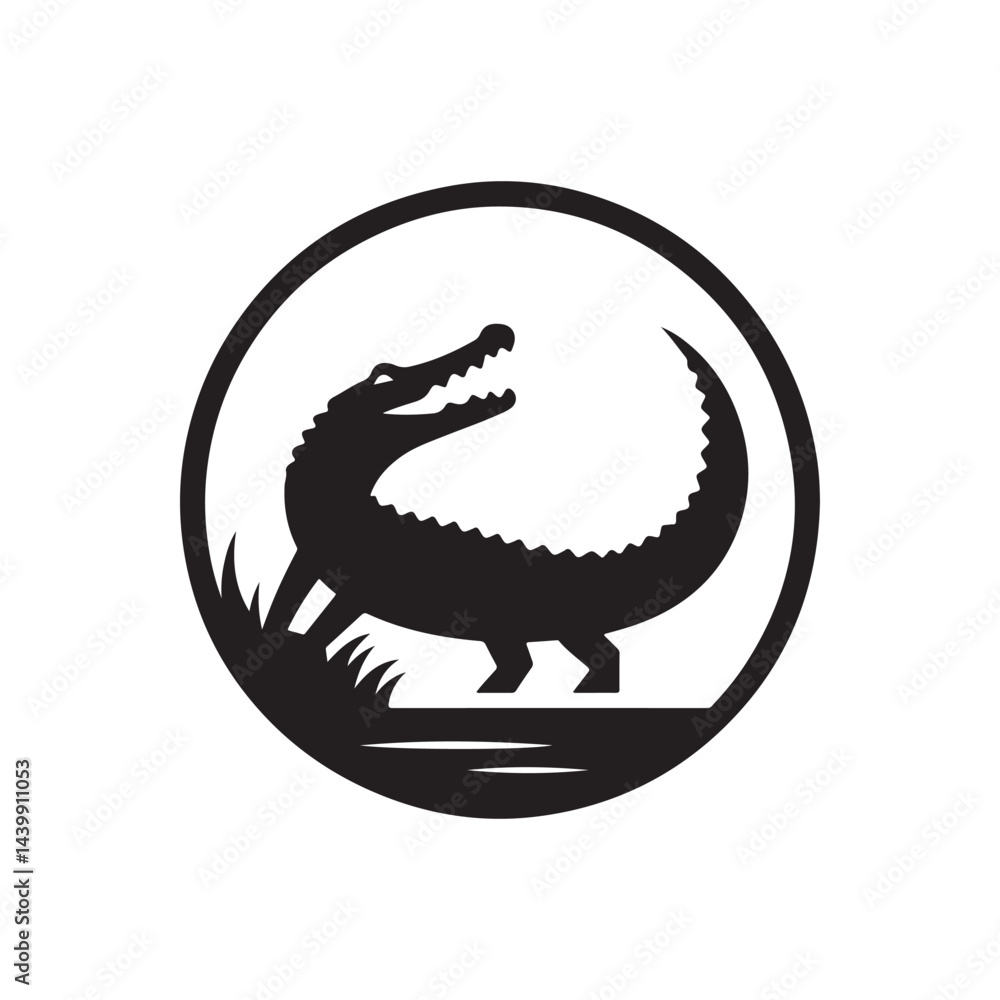 alligator vector silhouette clip art logo illustration alligator vector silhouette clip art logo illustration