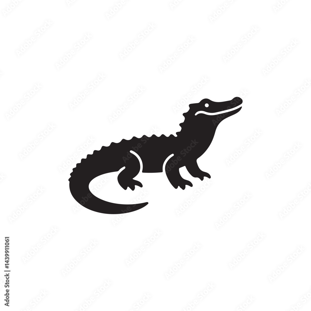 Fototapeta premium alligator vector silhouette clip art logo illustration