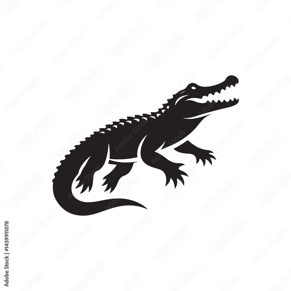 alligator vector silhouette clip art logo illustration alligator vector silhouette clip art logo illustration