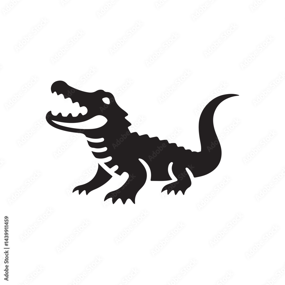 Fototapeta premium alligator vector silhouette clip art logo illustration