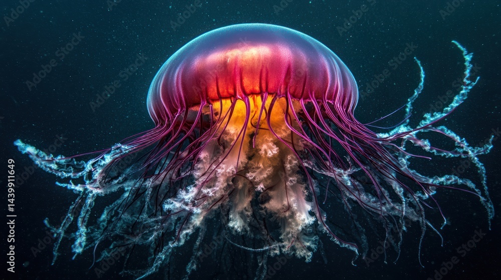 Obraz premium Crimson Jellyfish