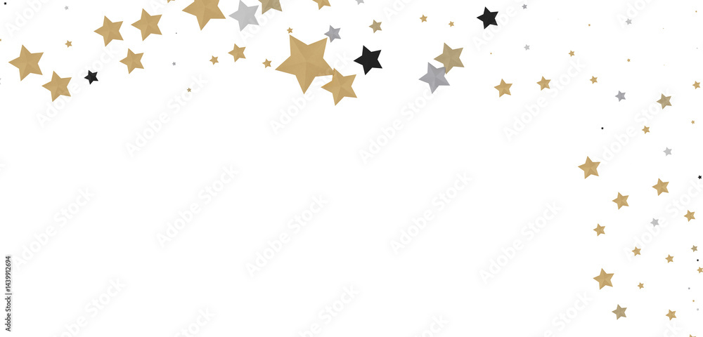 Obraz premium Festive Celestial Cascade: Mesmerizing 3D Illustration of Descending Christmas Stars