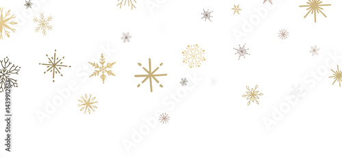 Snowflake Cascade: Mesmerizing 3D Illustration Depicting Descending Christmas Snowflakes