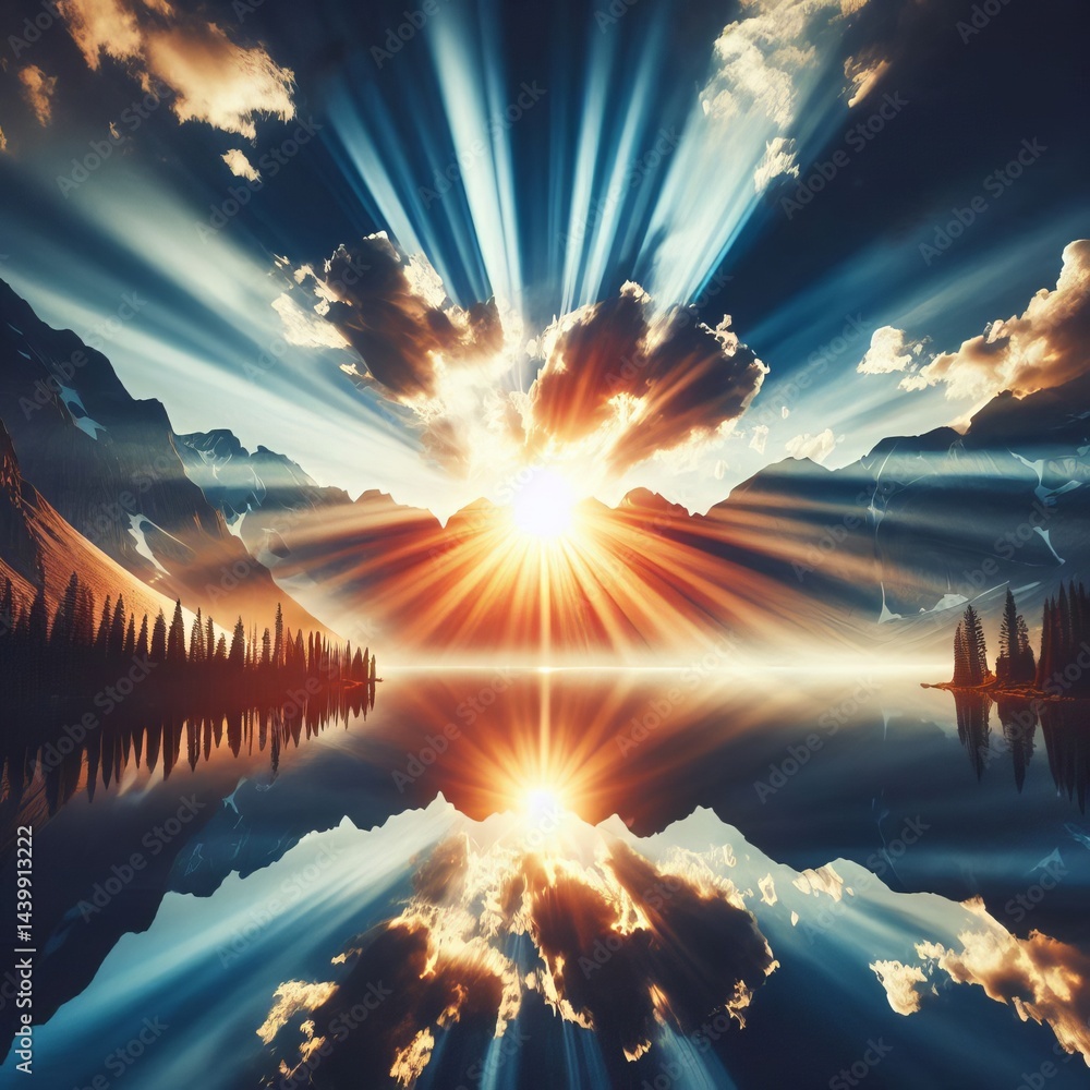 Fototapeta premium sunrays rays are prominently visible