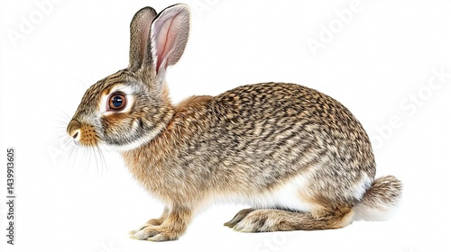 Eastern Cottontail Rabbit Pose Isolated in Natural Setting
