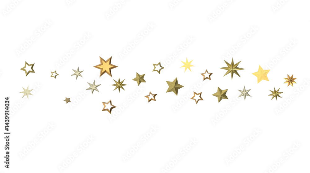 Obraz premium Drifting Christmas Stardust: Captivating 3D Illustration of Descending Stardust Particles for the Holidays