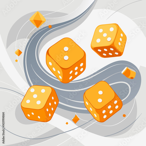 dices on a white background