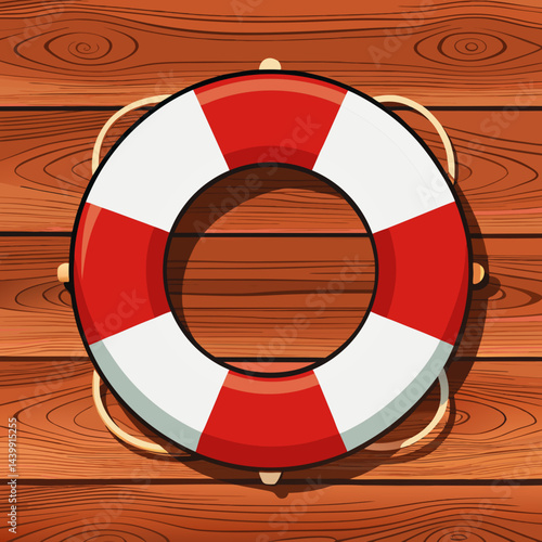 life buoy on wooden wall