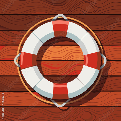 life buoy on a wooden wall