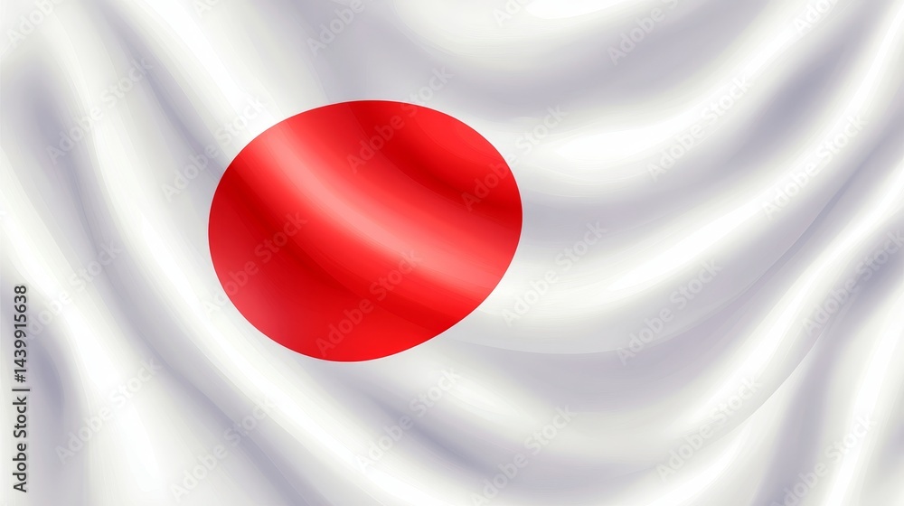 Flag of Japan Vibrant Japanese Flag Waving, a Powerful Symbol of the Land of the Rising Sun.