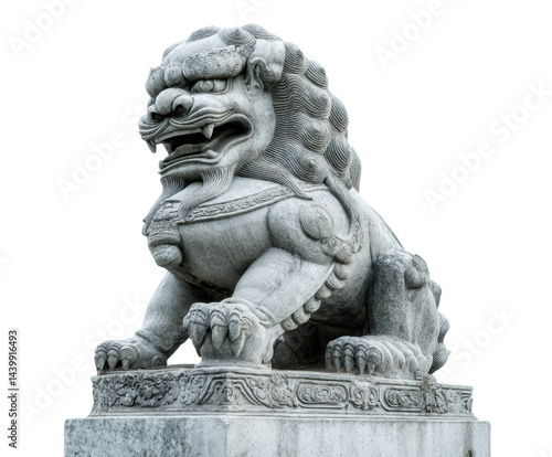 Wallpaper Mural Majestic stone lion statue guarding an ancient entrance, cut out  Torontodigital.ca