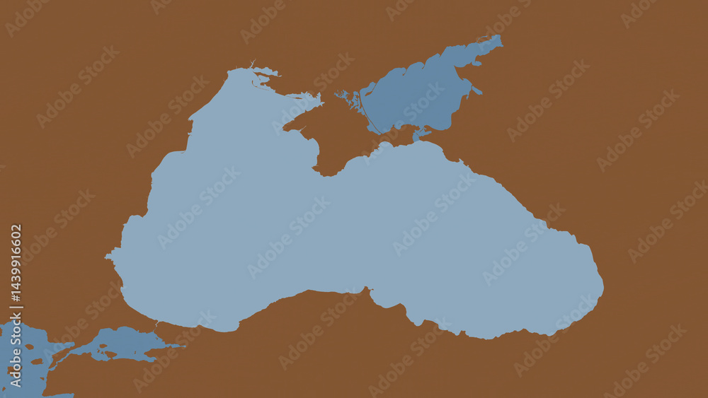 Fototapeta premium Black Sea highlighted. Patterned map