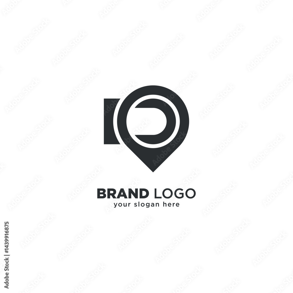 Creative Initial D Letter with Location Mark - Logo Design Concept. Creative Initial D Letter with Location Mark - Logo Design Concept.