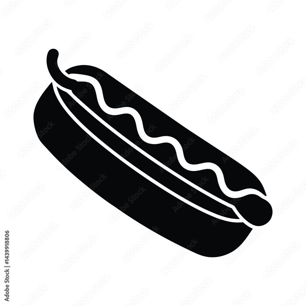 Hot dog vector silhouette Hot dog vector silhouette