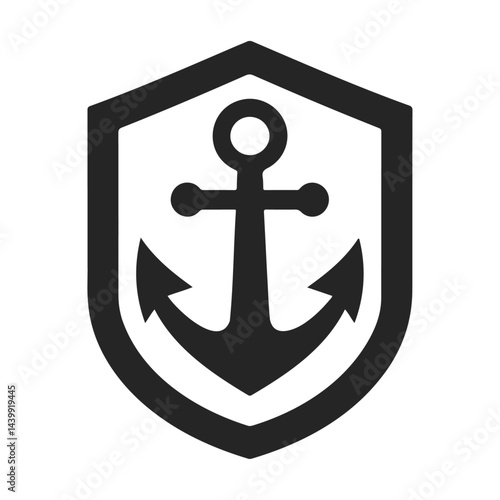 An anchor in a shield vector icon design
