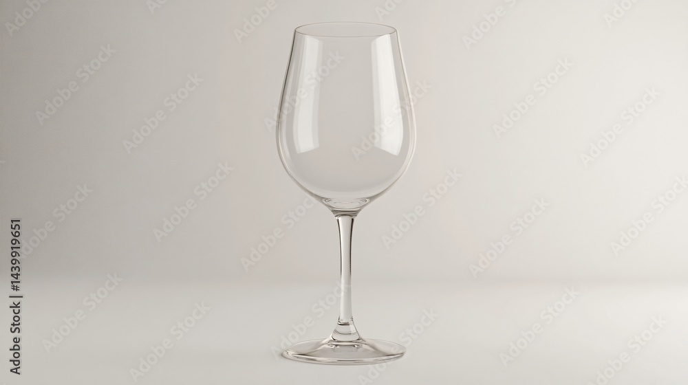 Elegant Glass Goblet for White Wine on White Background Elegant Glass Goblet for White Wine on White Background