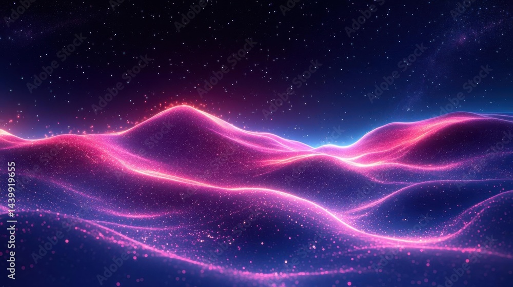 Fototapeta premium Glowing Nebula Landscape.