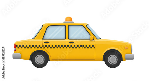 Isolated Yellow Taxi Cab