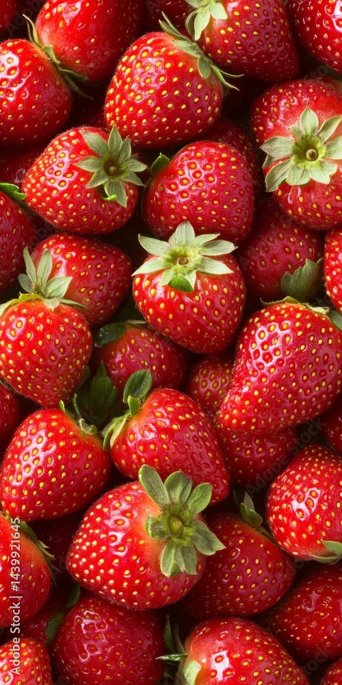 Fresh, Red Strawberries Background Perfect for Summer, Healthy Lifestyle, and Food Photography
