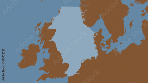 Photos North Sea highlighted. Patterned map