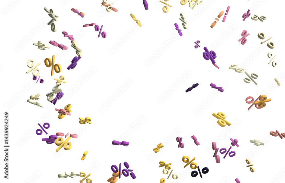 3d Sales icons floating in the air 3D rendering 3d Sales icons floating in the air 3D rendering
