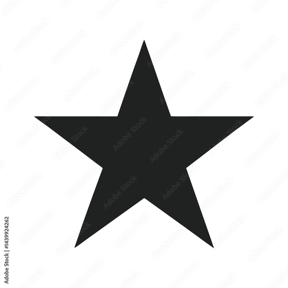 Star silhouette icon on white background Star silhouette icon on white background