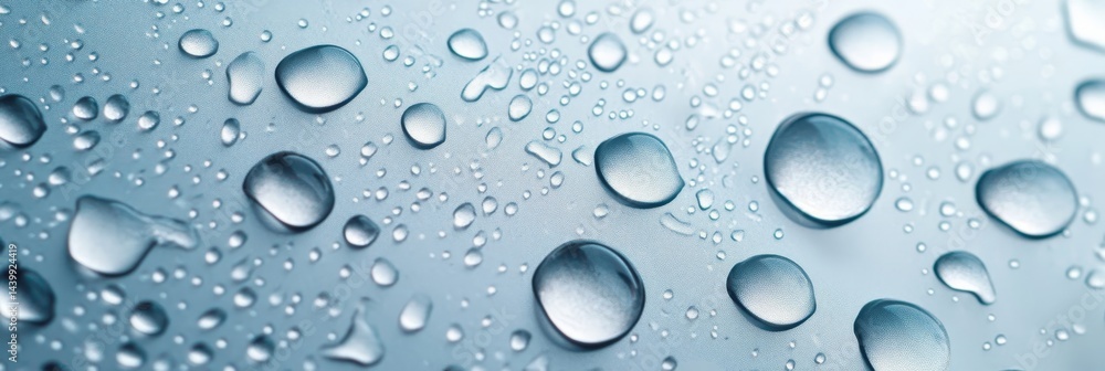 Close-Up of Water Droplet Pattern on Shiny Metallic Surface, Water Repellency Effect