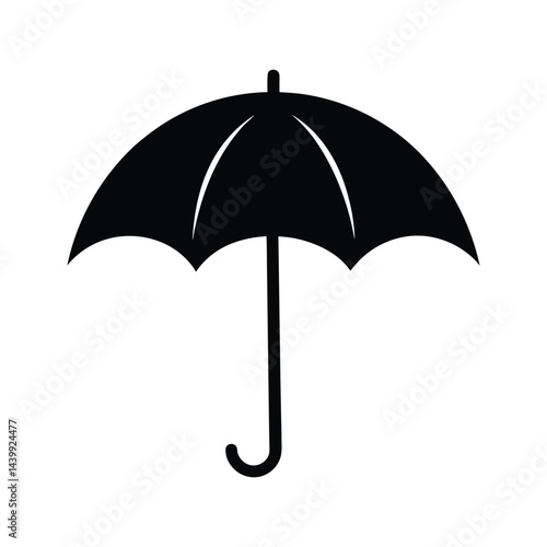 Umbrella silhouette vector on white background