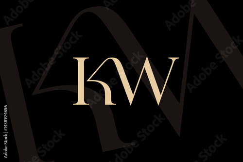 KW or WK letter logo icon design. Classic style luxury initials monogram.