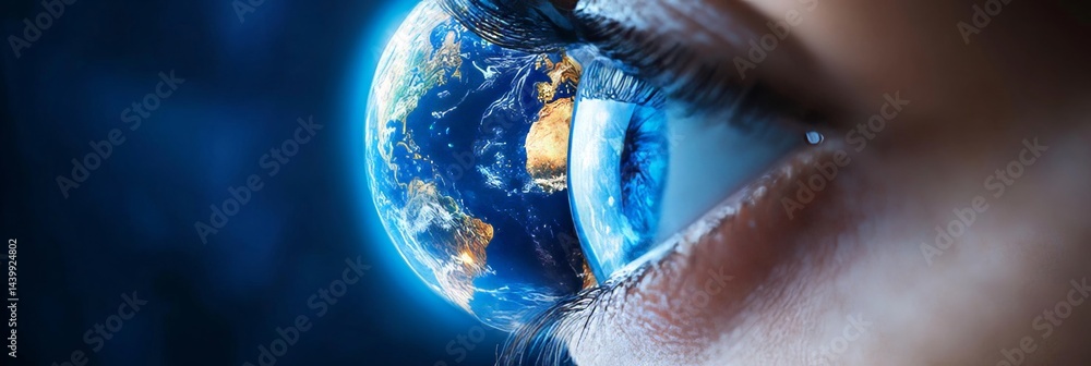 World Sight Day Eye Reflecting Earth Globe, Symbolizing Global Vision and Eye Health