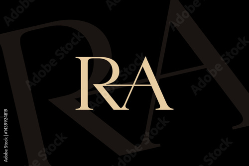 RA or AR letter logo icon design. Classic style luxury initials monogram.