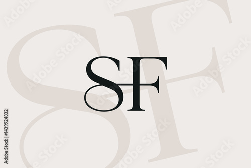 SF or FS letter logo icon design. Classic style luxury initials monogram.
