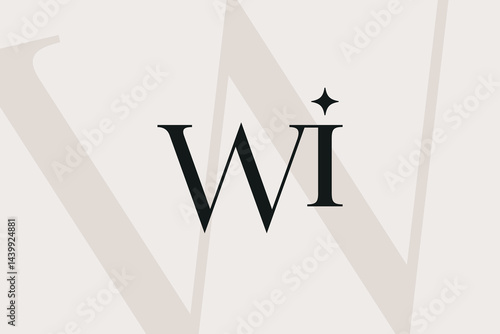 WI or IW letter logo icon design. Classic style luxury initials monogram.